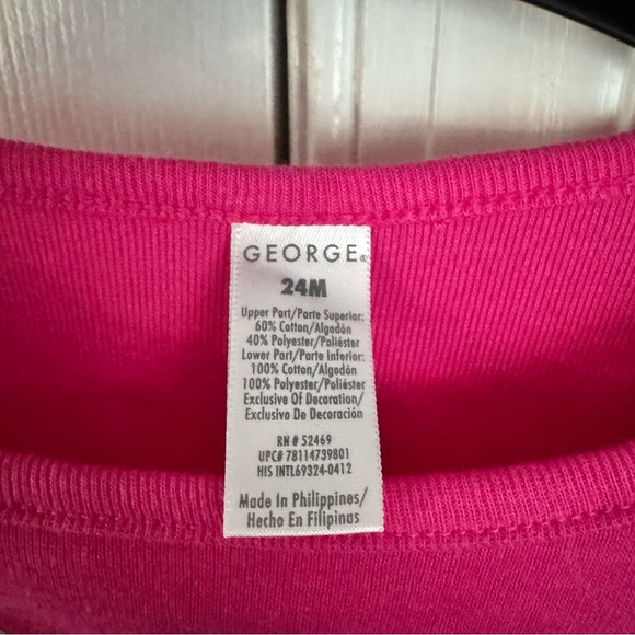 NWT George Baby Girls 24M Pink Black Plaid LOVE Hearts Ruffle Tutu Dress Outfit - Picture 8 of 11